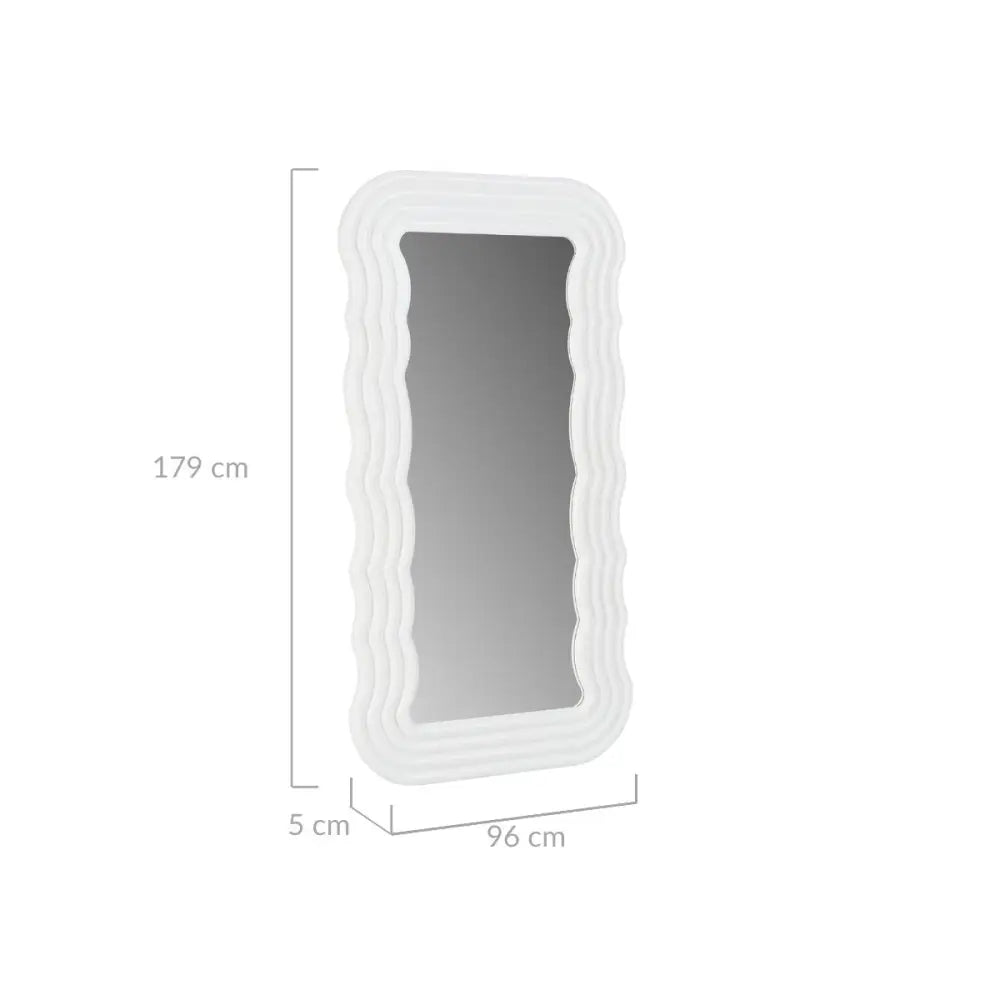 Kamila White Wavy-shaped Mirror - Health & Beauty > Makeup > Makeup Mirrors