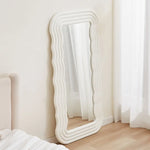 Kamila White Wavy-shaped Mirror - Health & Beauty > Makeup > Makeup Mirrors