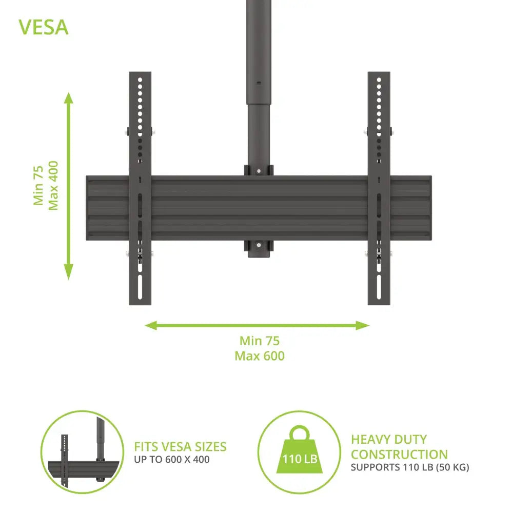 Kanto CM600SG Stainless Steel Outdoor Ceiling TV Mount for 37-inch to 70-inch TVs Black - Audio & Video > Speakers