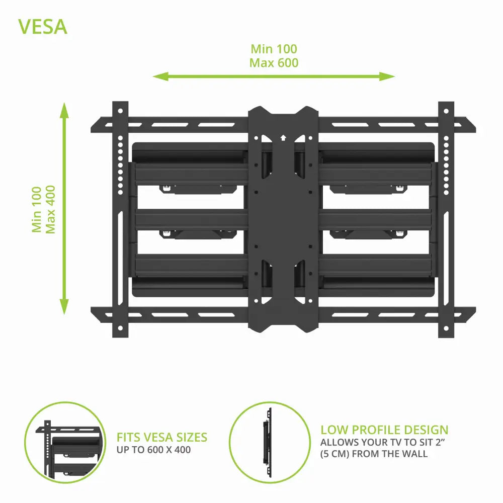 Kanto PDX650SG Stainless Steel Outdoor Full Motion TV Mount for 37’’ to 75’’ TVs Black - Audio & Video > Speakers