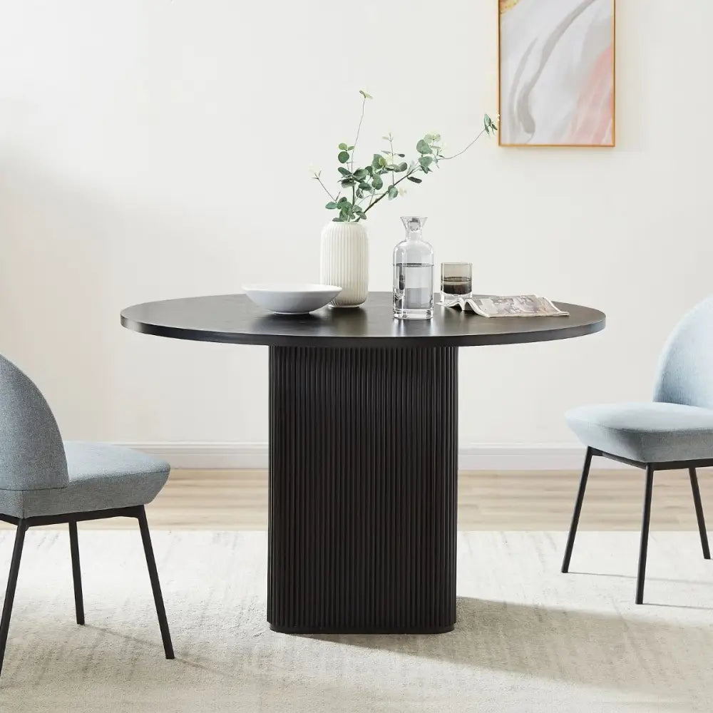 Kate 4 Seater Black Column Dining Table - Furniture > Dining