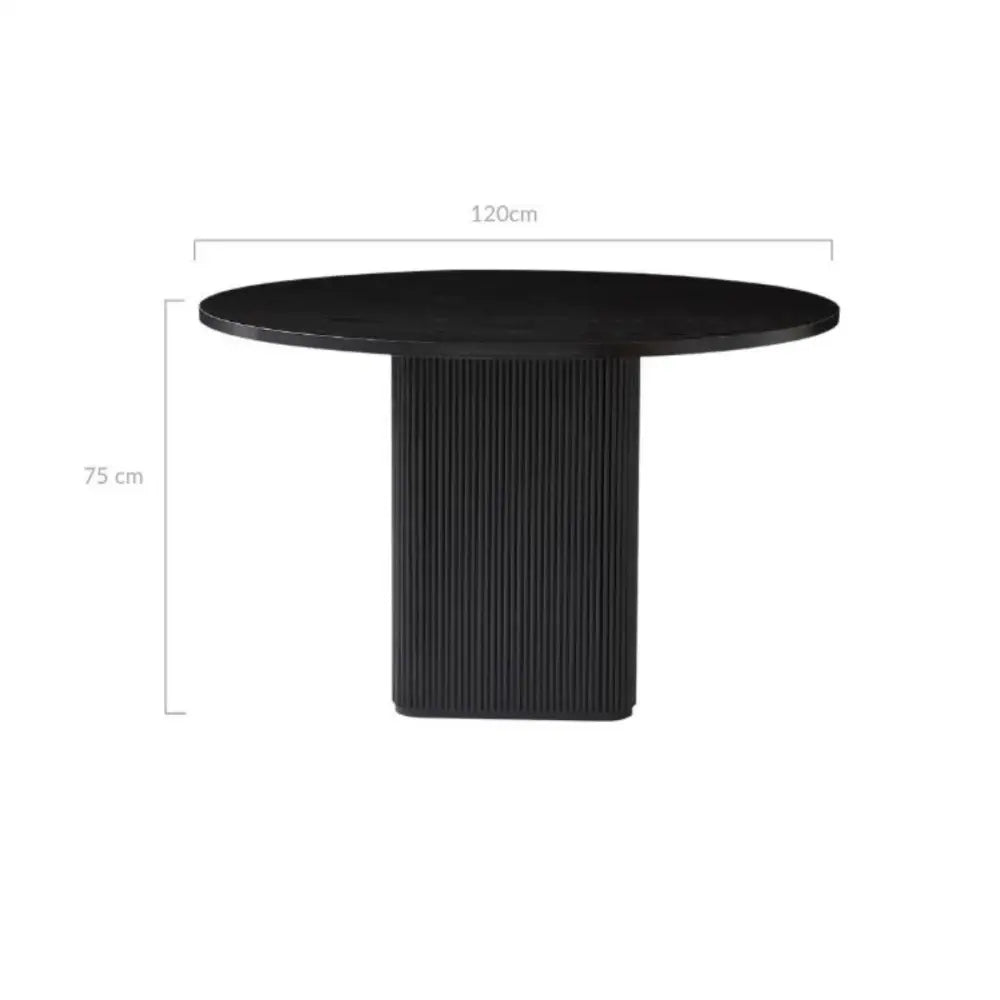 Kate 4 Seater Black Column Dining Table - Furniture > Dining