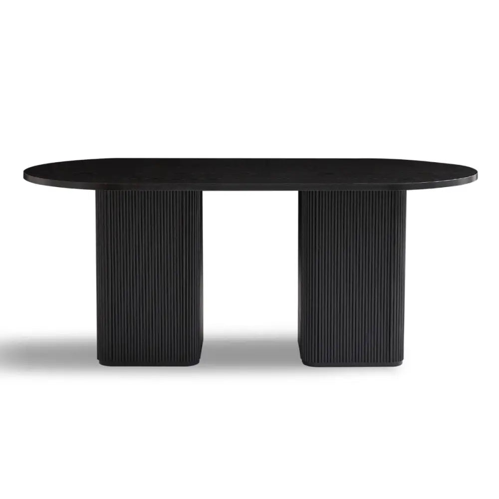 Kate 6 Seater Black Column Dining Table - Furniture > Dining