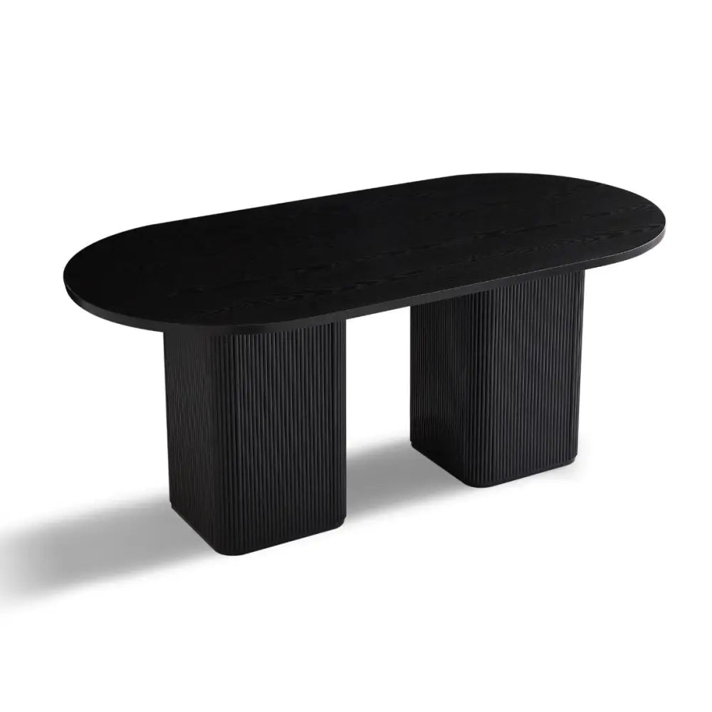 Kate 6 Seater Black Column Dining Table - Furniture > Dining