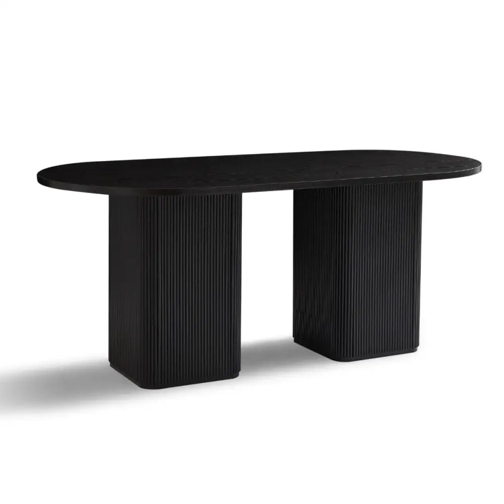 Kate 6 Seater Black Column Dining Table - Furniture > Dining