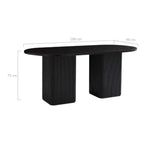 Kate 6 Seater Black Column Dining Table - Furniture > Dining