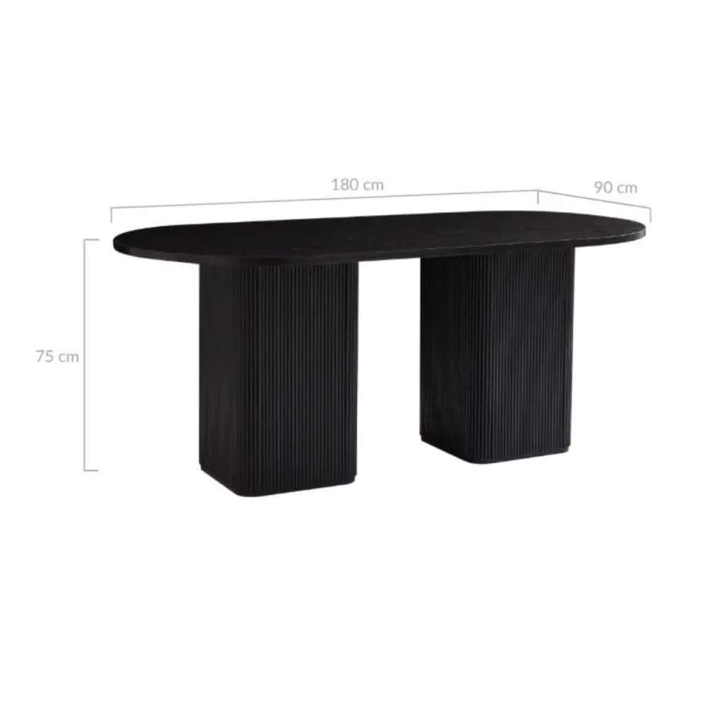 Kate 6 Seater Black Column Dining Table - Furniture > Dining