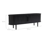 Kate Black Column TV Stand 160cm - Furniture > Living Room