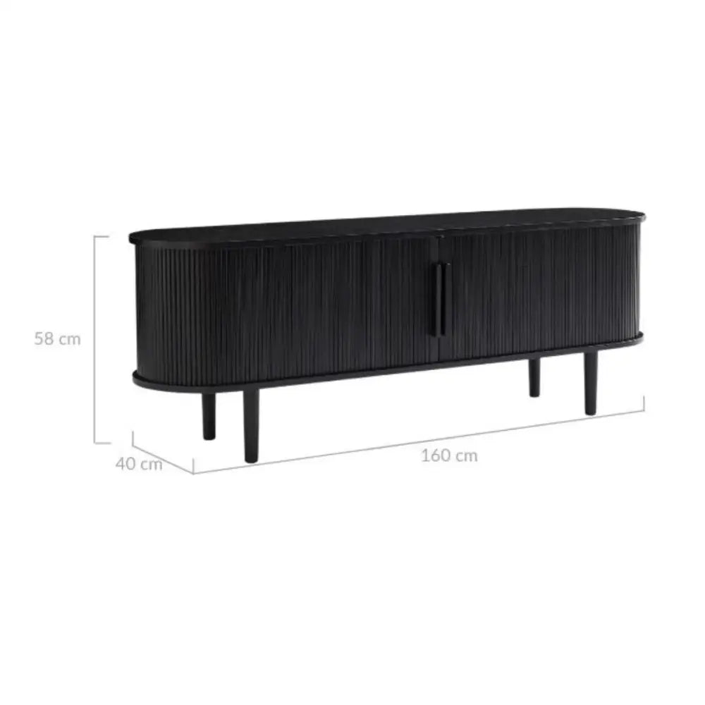 Kate Black Column TV Stand 160cm - Furniture > Living Room