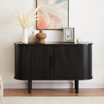 Kate Black Column Wooden Sideboard Table - Furniture > Living Room