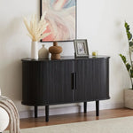 Kate Black Column Wooden Sideboard Table - Furniture > Living Room