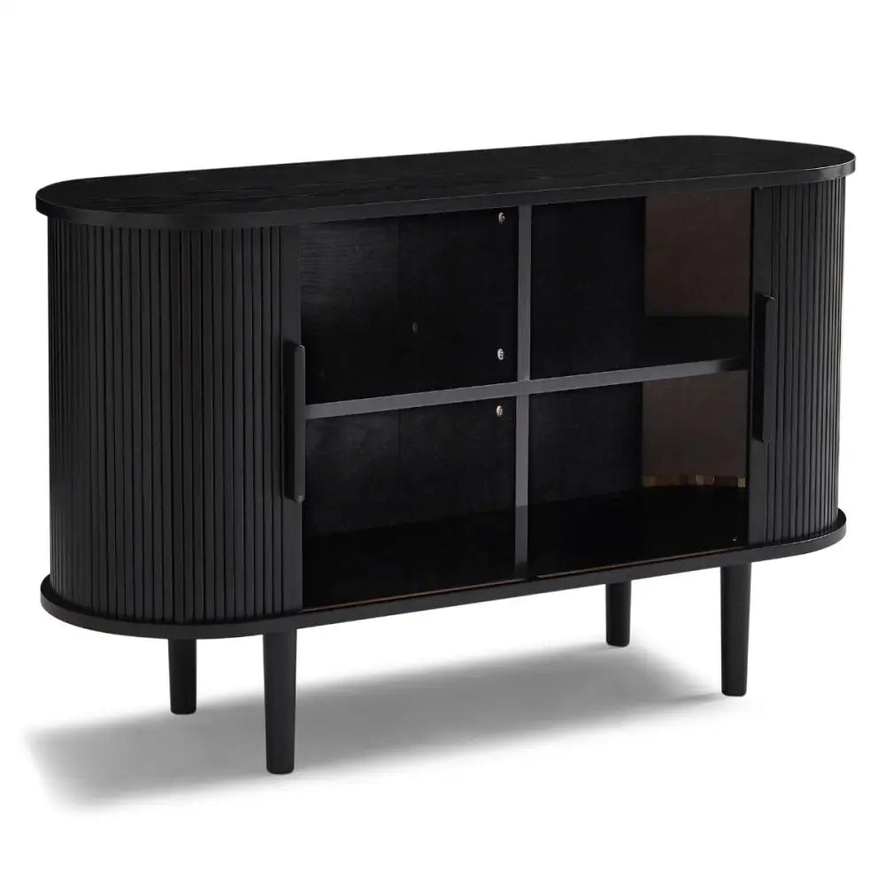 Kate Black Column Wooden Sideboard Table - Furniture > Living Room