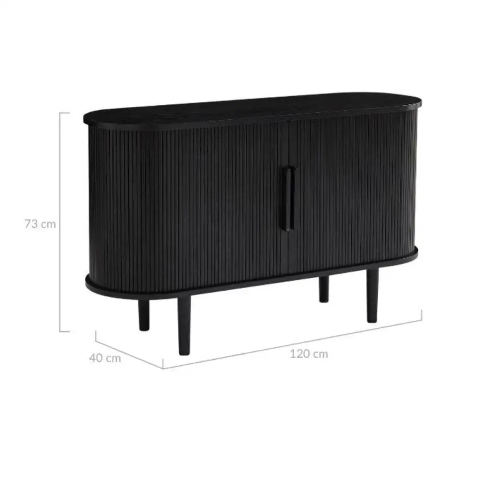 Kate Black Column Wooden Sideboard Table - Furniture > Living Room