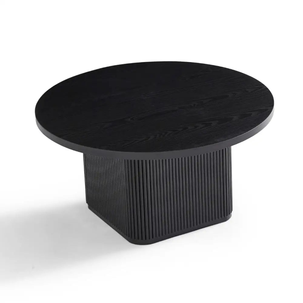 Kate Black Round Column Coffee Table - Furniture > Living Room
