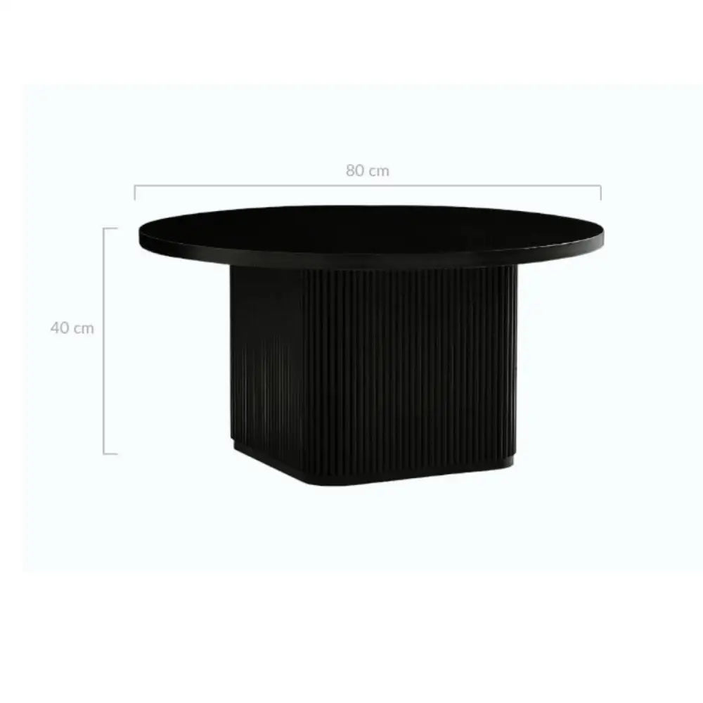Kate Black Round Column Coffee Table - Furniture > Living Room