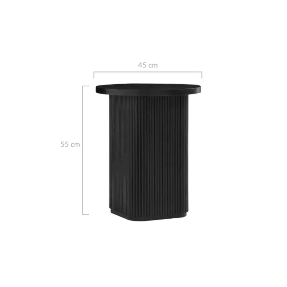 Kate Black Round Column Side Table - Furniture > Living Room