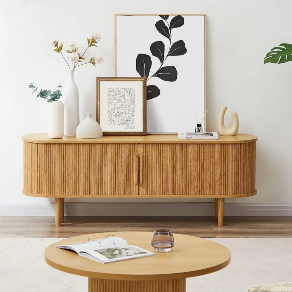 Kate Column TV Stand in Natural 160cm - Furniture > Living Room