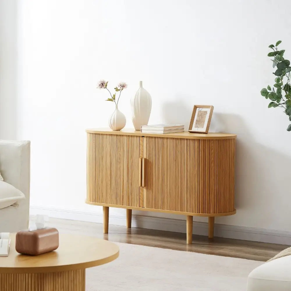Kate Column Wooden Sideboard Table in Natural - Furniture > Living Room