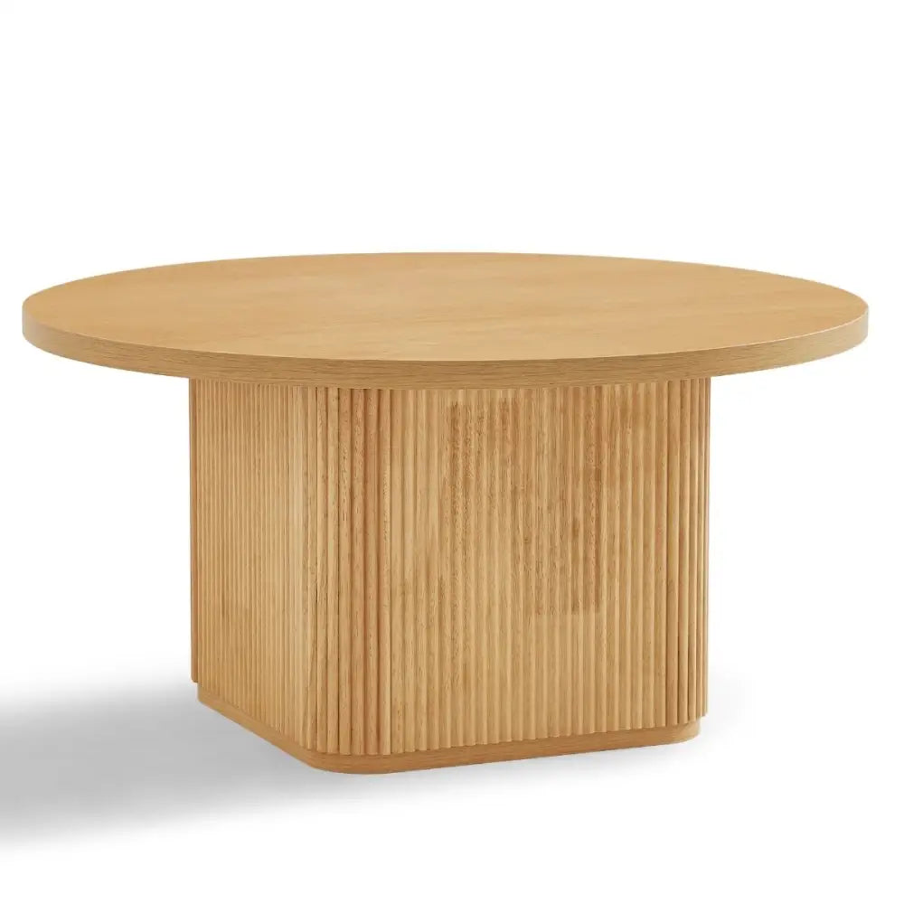 Kate Round Column Coffee Table in Natural - Furniture > Living Room