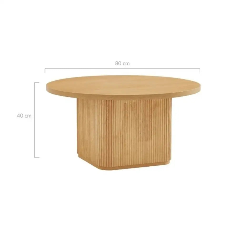 Kate Round Column Coffee Table in Natural - Furniture > Living Room