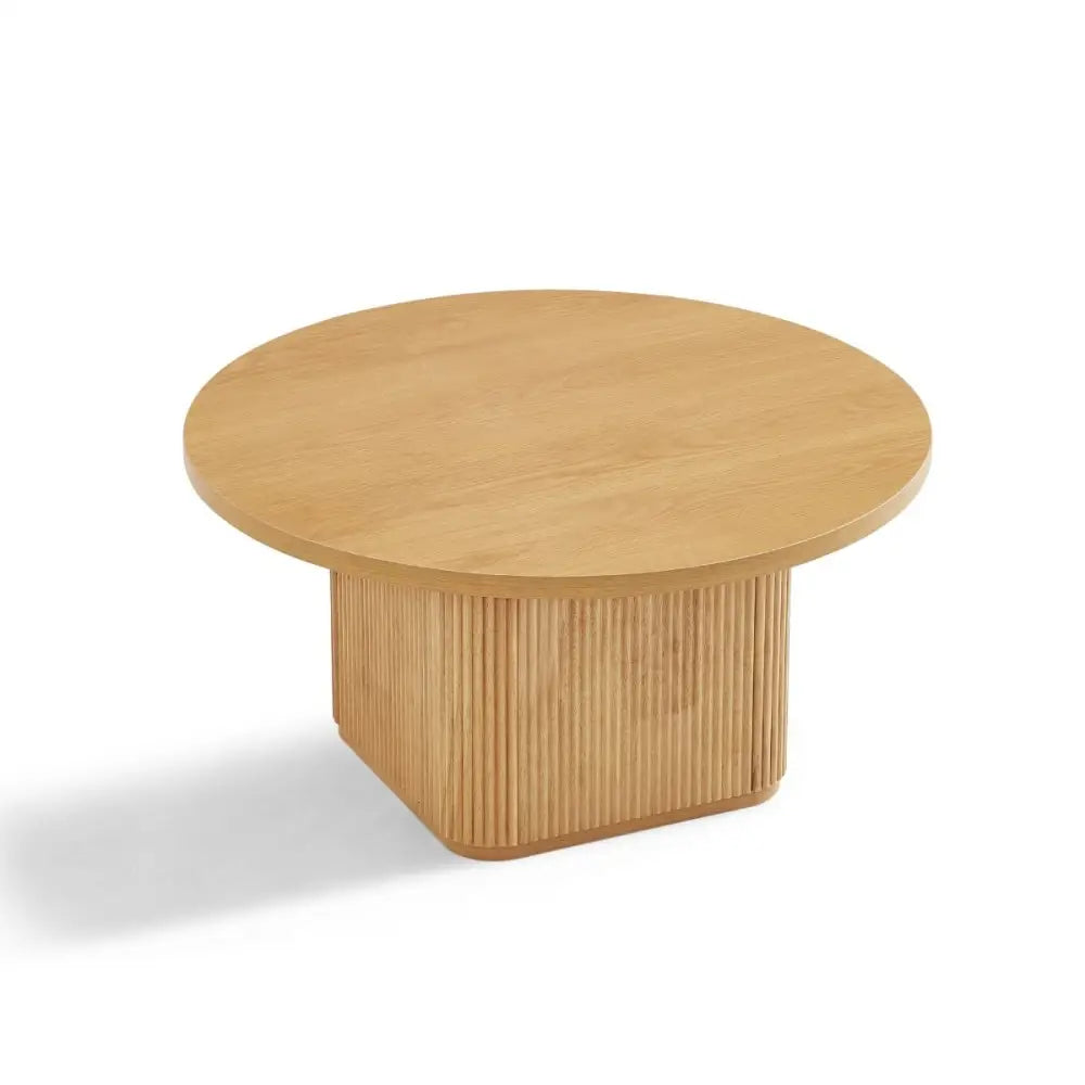 Kate Round Column Coffee Table in Natural - Furniture > Living Room
