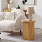 Kate Round Column Side Table in Natural - Furniture > Living Room
