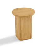 Kate Round Column Side Table in Natural - Furniture > Living Room
