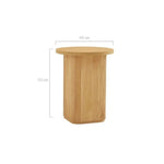 Kate Round Column Side Table in Natural - Furniture > Living Room