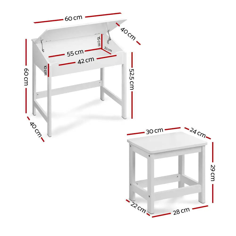 Keezi 2PCS Kids Table and Chairs Set Activity Children Playing Toys Study Desk - Baby & Kids > Kid’s Furniture