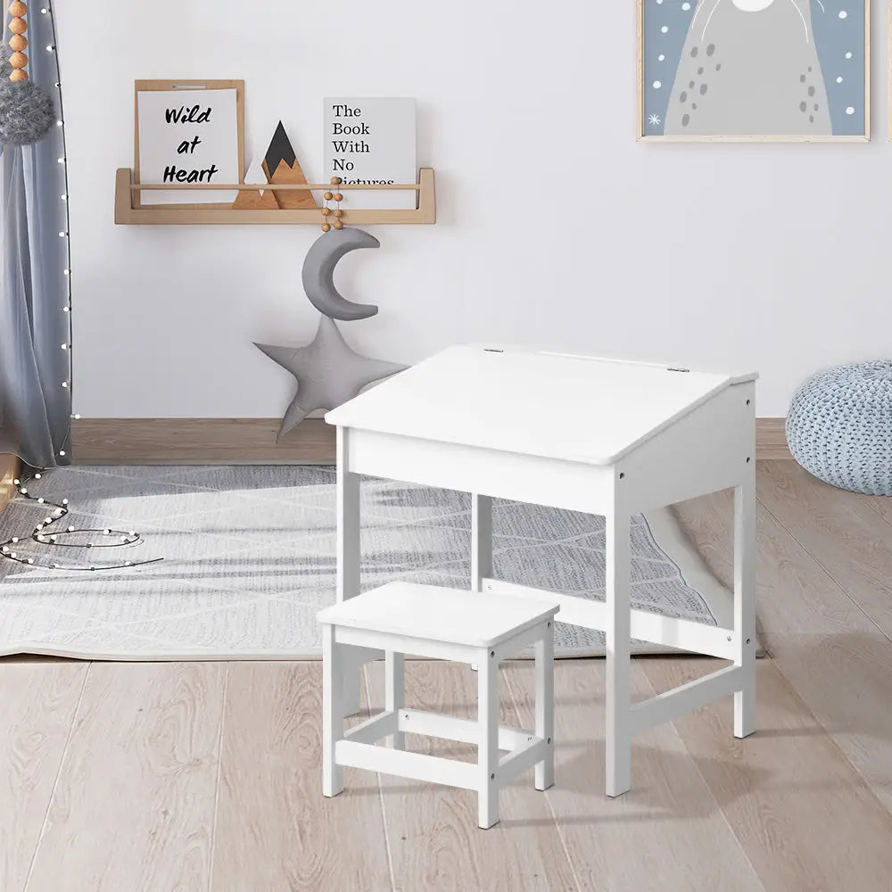 Keezi 2PCS Kids Table and Chairs Set Activity Children Playing Toys Study Desk - Baby & Kids > Kid’s Furniture