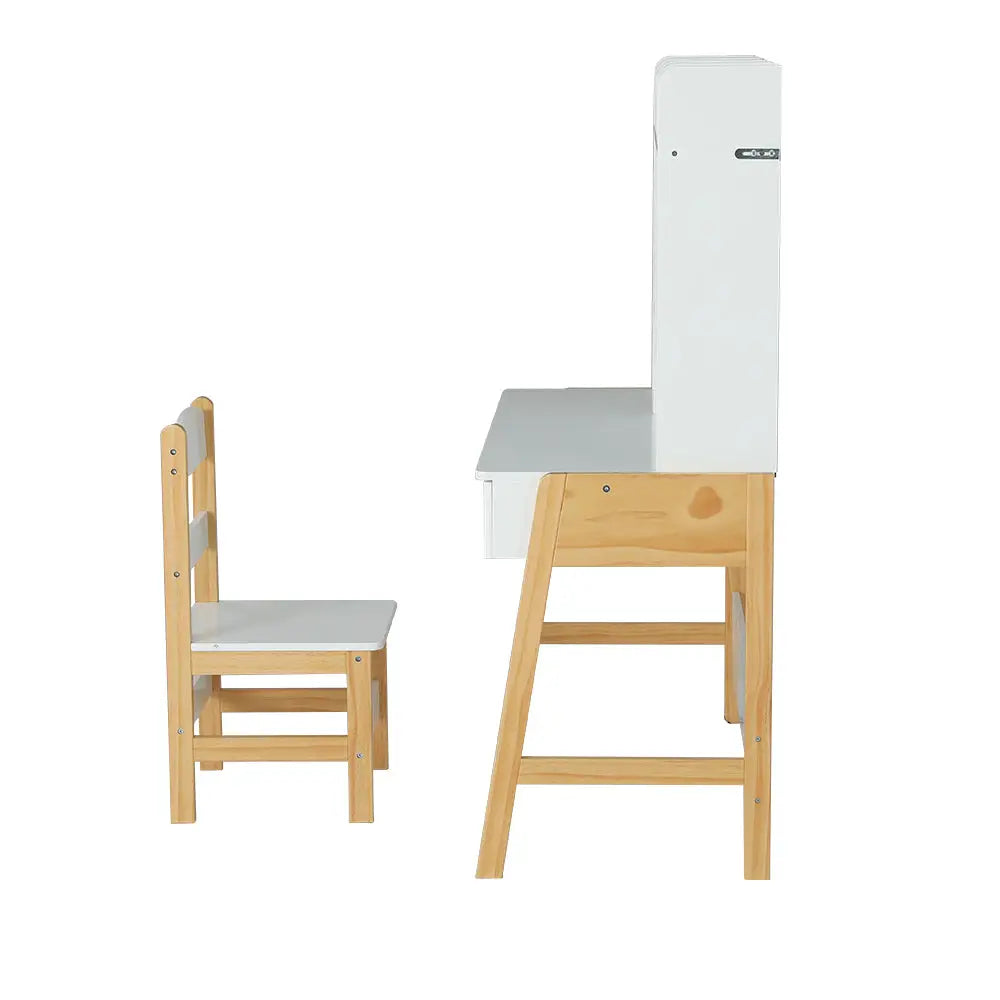 Keezi 2PCS Kids Table and Chairs Set Study Activity Toys Storage Desk Drawer - Baby & Kids > Kid’s Furniture