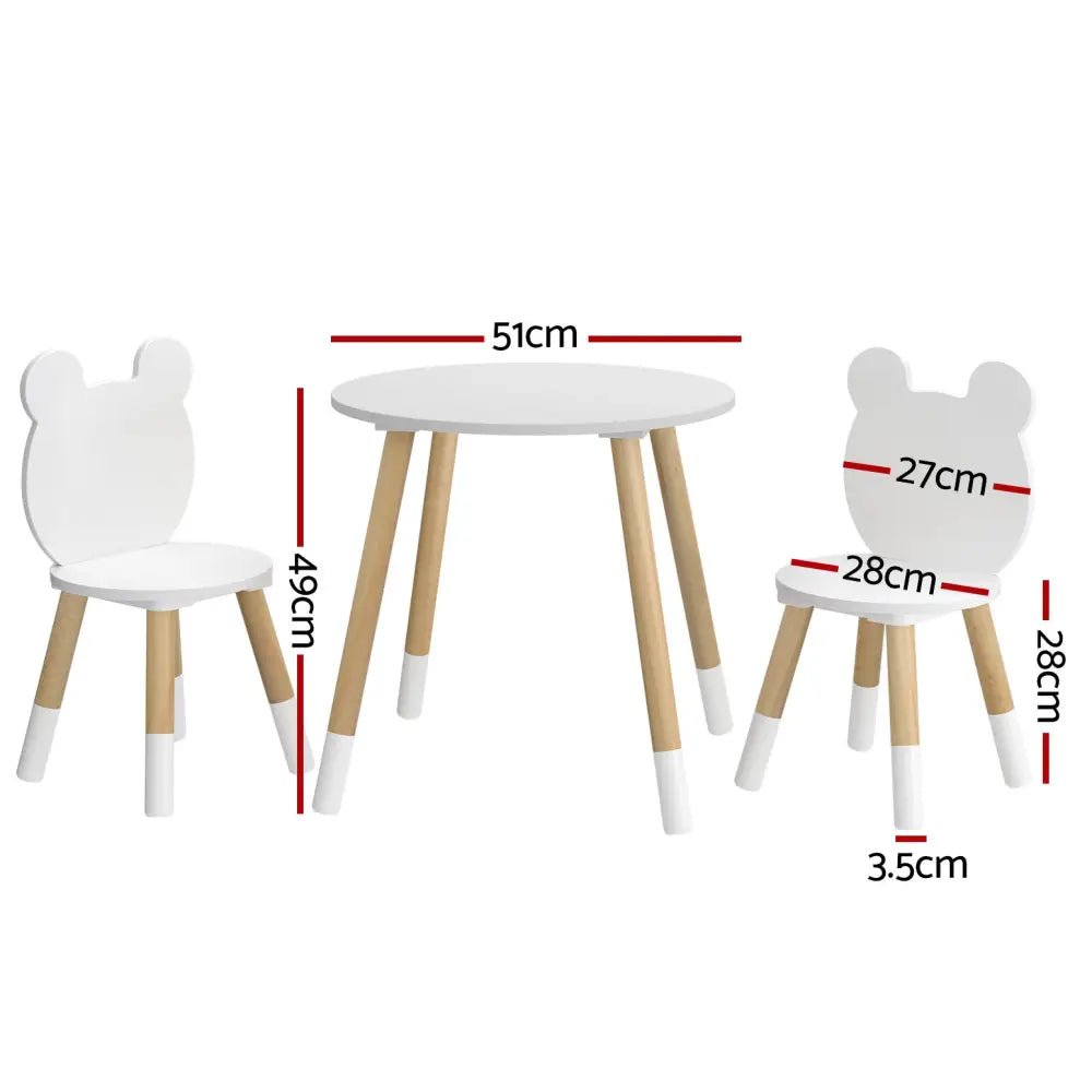 Keezi 3 Piece Kids Table and Chairs Set Activity Playing Study Children Desk - Baby & Kids > Kid’s Furniture