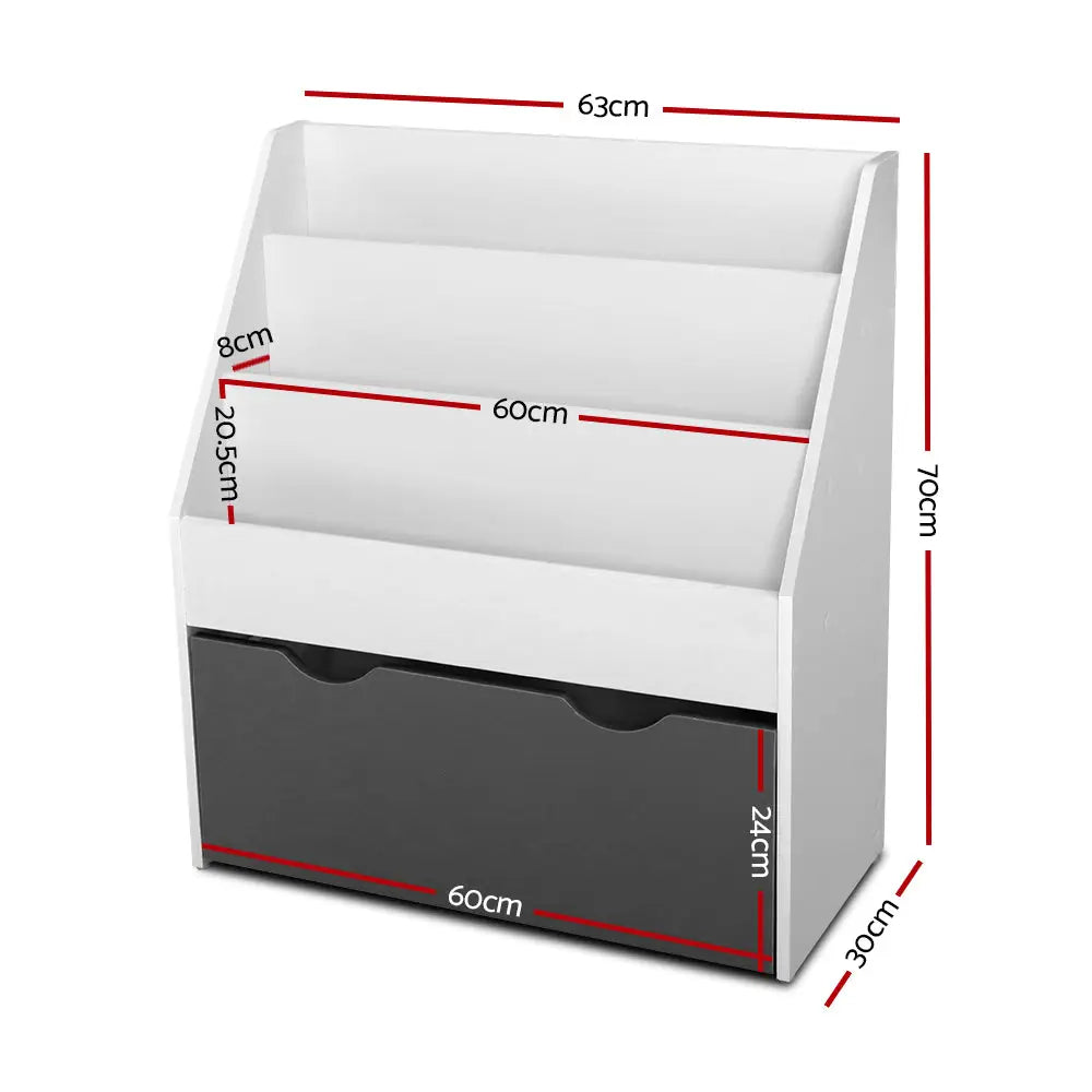 Keezi 3 Tiers Kids Bookshelf Magazine Rack Children Bookcase Organiser Storage - Baby & Kids > Kid’s Furniture