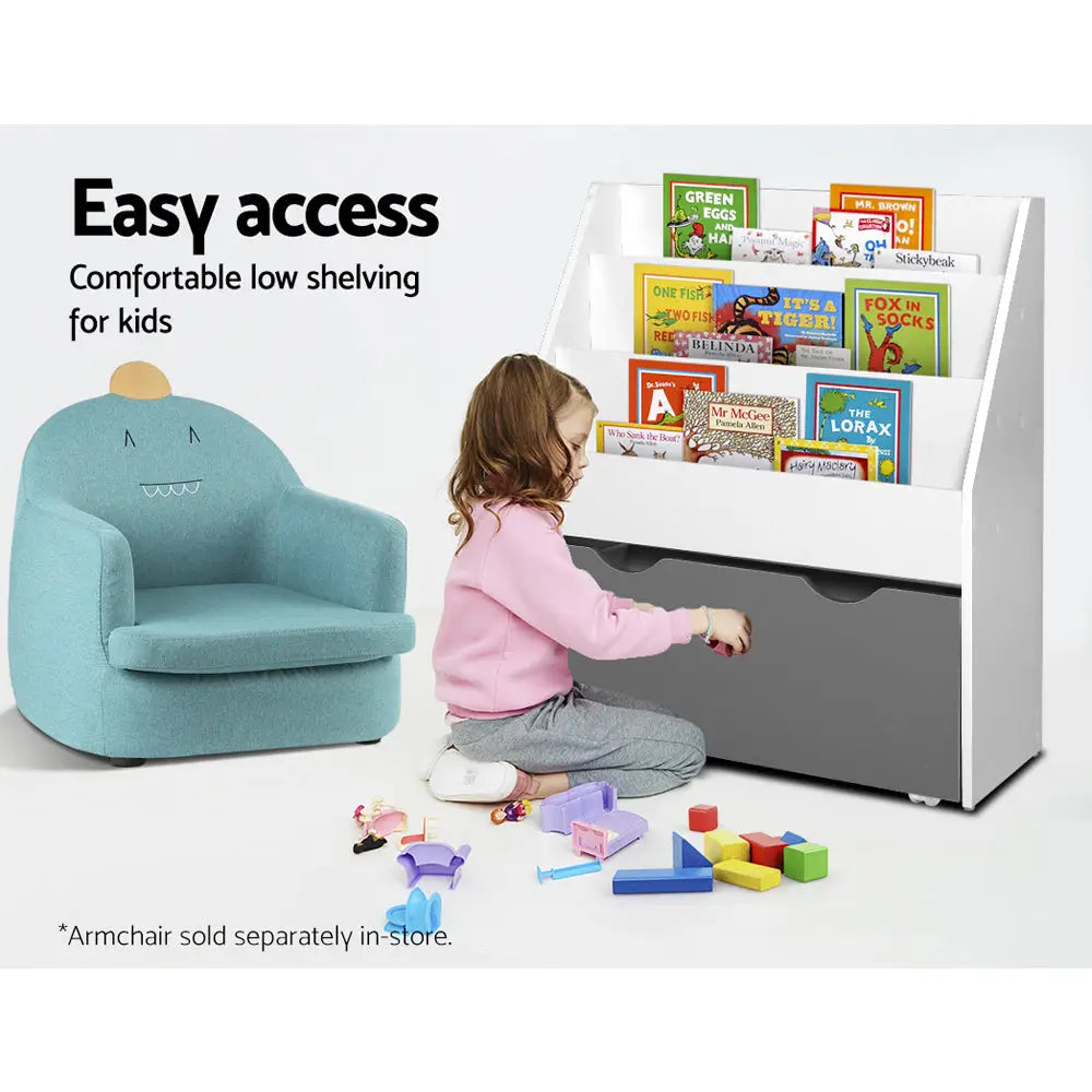 Keezi 3 Tiers Kids Bookshelf Magazine Rack Children Bookcase Organiser Storage - Baby & Kids > Kid’s Furniture