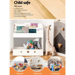 Keezi 3 Tiers Kids Bookshelf Magazine Shelf Organiser Bookcase Display White - Baby & Kids > Kid’s Furniture