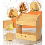 Keezi 3 Tiers Kids Bookshelf Magazine Shelf Organiser Bookcase Display - Baby & Kids > Kid’s Furniture