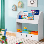 Keezi 3 Tiers Kids Bookshelf Magazine Shelf Organiser Bookcase Display White - Baby & Kids > Kid’s Furniture