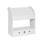 Keezi 3 Tiers Kids Bookshelf Magazine Shelf Organiser Bookcase Display White - Baby & Kids > Kid’s Furniture
