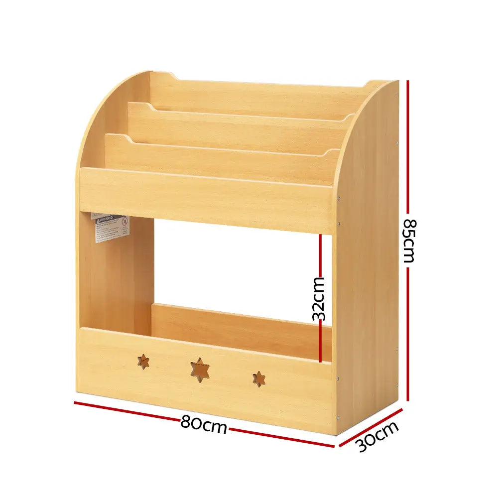 Keezi 3 Tiers Kids Bookshelf Magazine Shelf Organiser Bookcase Display - Baby & Kids > Kid’s Furniture