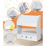 Keezi 3 Tiers Kids Bookshelf Magazine Shelf Organiser Bookcase Display White - Baby & Kids > Kid’s Furniture