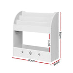Keezi 3 Tiers Kids Bookshelf Magazine Shelf Organiser Bookcase Display White - Baby & Kids > Kid’s Furniture