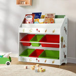 Keezi 3 Tiers Kids Bookshelf Storage Children Bookcase Toy Box Organiser Rack 6 Bins - Baby & Kids > Kid’s Furniture