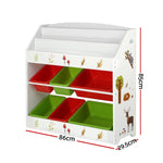 Keezi 3 Tiers Kids Bookshelf Storage Children Bookcase Toy Box Organiser Rack 6 Bins - Baby & Kids > Kid’s Furniture