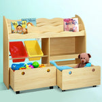 Keezi 3 Tiers Kids Bookshelf Storage Children Bookcase Toy Box Organiser Display - Baby & Kids > Kid’s Furniture