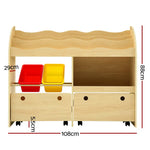 Keezi 3 Tiers Kids Bookshelf Storage Children Bookcase Toy Box Organiser Display - Baby & Kids > Kid’s Furniture
