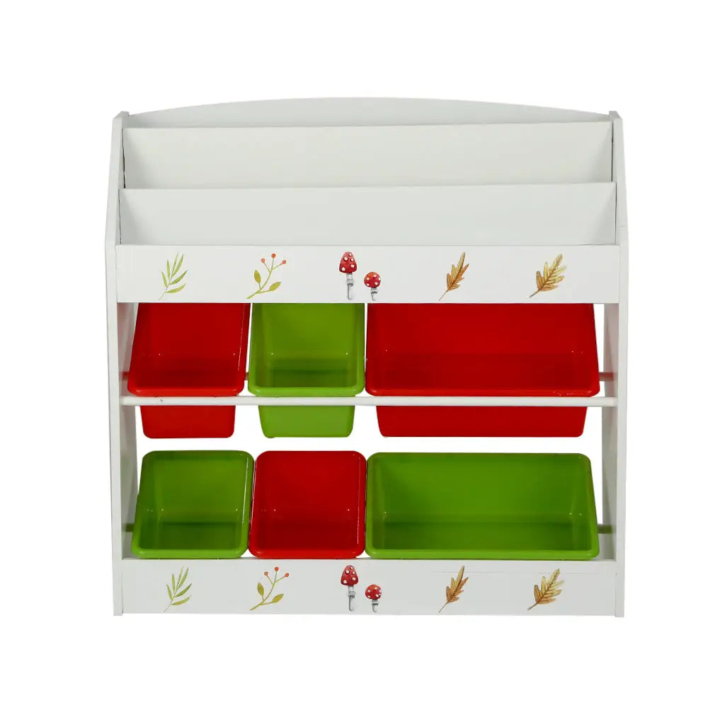 Keezi 3 Tiers Kids Bookshelf Storage Children Bookcase Toy Box Organiser Rack 6 Bins - Baby & Kids > Kid’s Furniture