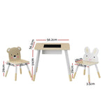 Keezi 3PCS Kids Table and Chairs Set Activity Desk Chalkboard Toy Hidden Storage - Baby & Kids > Kid’s Furniture