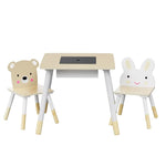 Keezi 3PCS Kids Table and Chairs Set Activity Desk Chalkboard Toy Hidden Storage - Baby & Kids > Kid’s Furniture