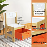 Keezi 3PCS Kids Table and Chairs Set Activity Desk Chalkboard Toys Storage Box - Baby & Kids > Kid’s Furniture