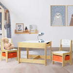 Keezi 3PCS Kids Table and Chairs Set Activity Desk Chalkboard Toys Storage Box - Baby & Kids > Kid’s Furniture